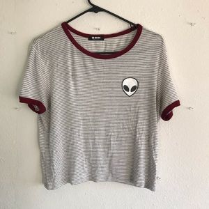 alien striped crop top